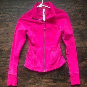 Lululemon size 2 hot pink peplum zip up jacket